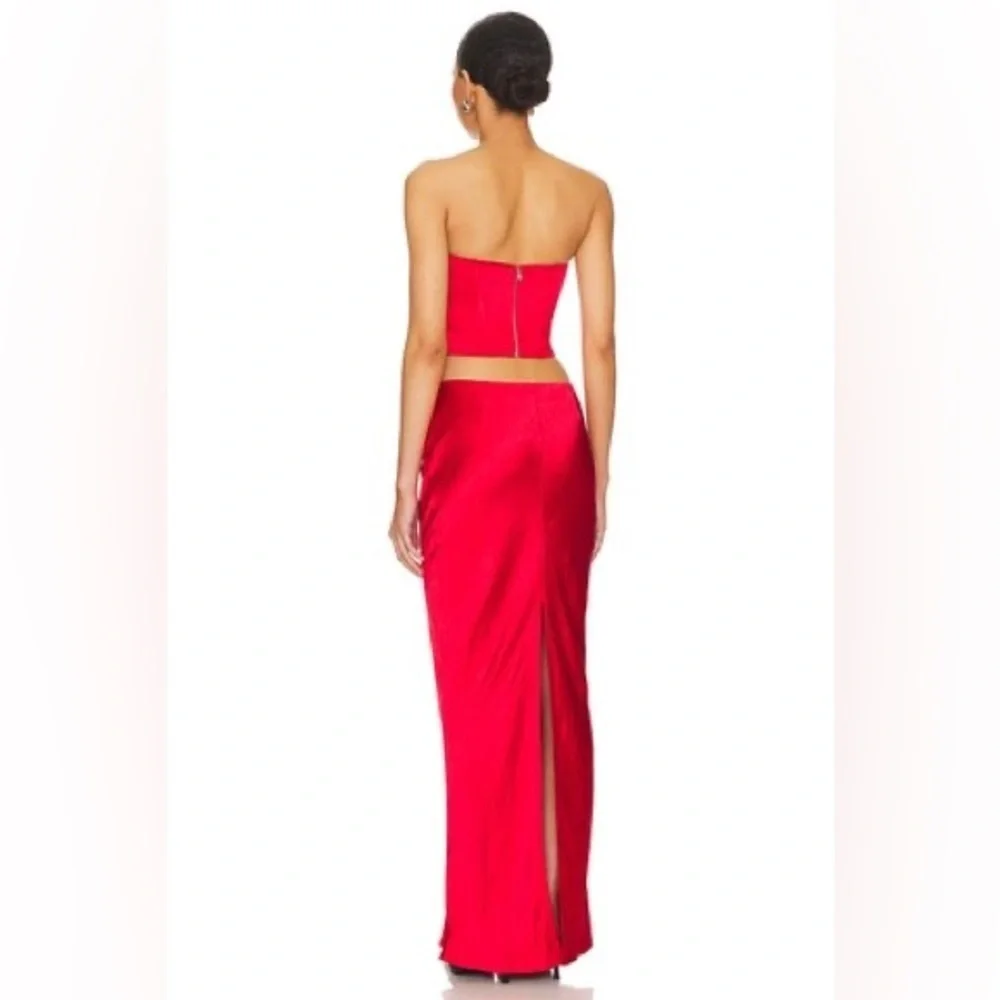 Superdown Red ‘Calla’ Satin Skirt